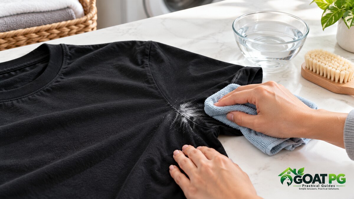 How to get deodorant stains out of black shirts with a microfiber cloth