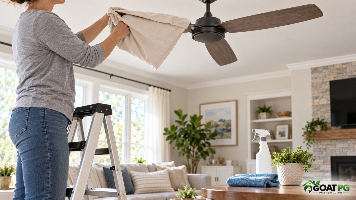 How to Clean a Ceiling Fan Without Making a Mess: 7 Steps