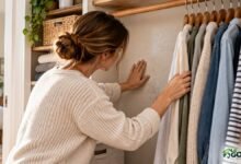 Why does my closet smell musty - checking a damp closet wall